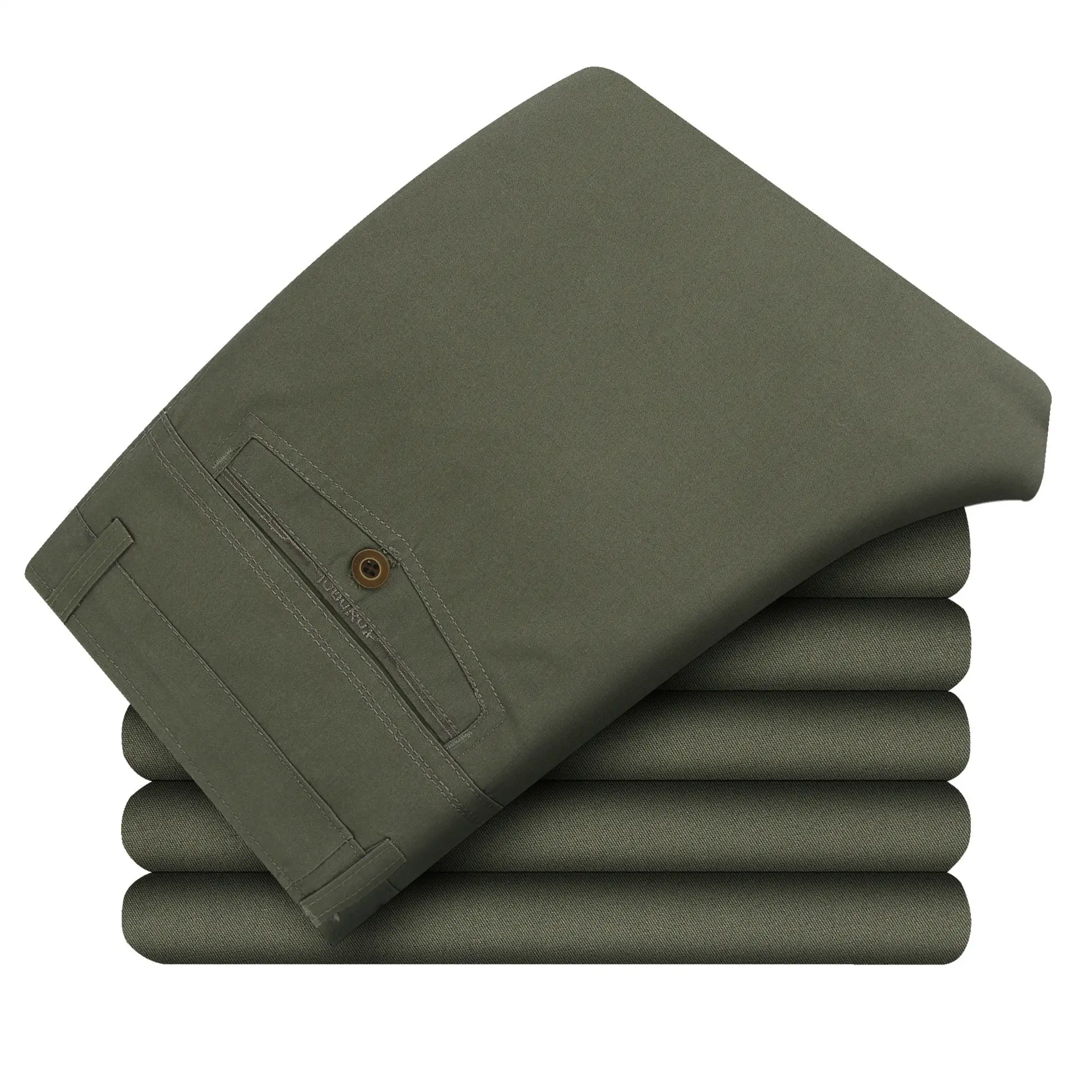 2022 New Men's Cotton Plain Pants Middle Age Loose Fit - Image 6