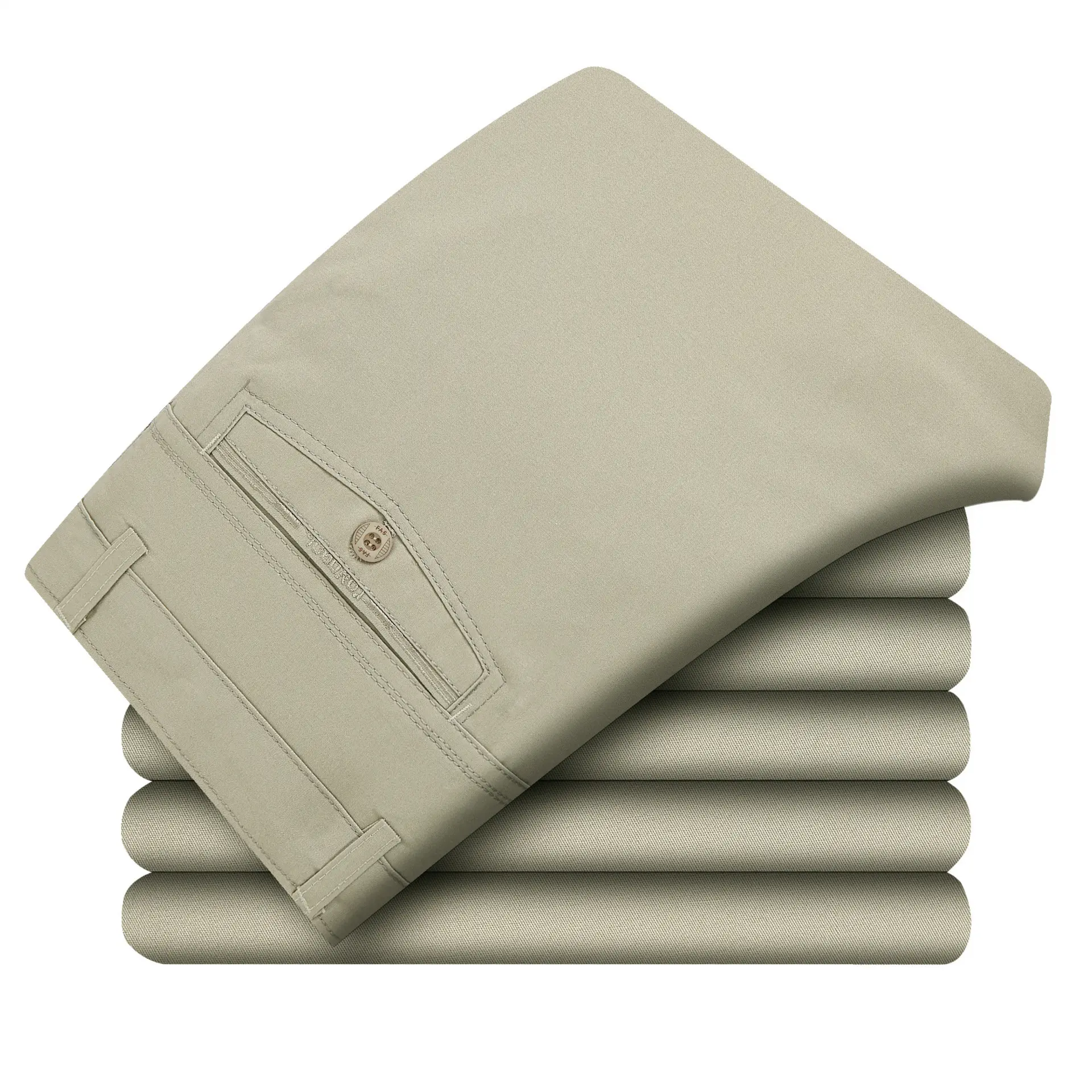 2022 New Men's Cotton Plain Pants Middle Age Loose Fit - Image 7