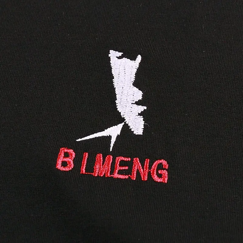 Men Black Printed T-Shirt Large Size Short Sleeve - Image 5