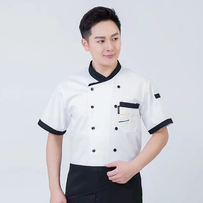 Men & Women Red Kitchen Wear Set Short Sleeve Summer - Image 5