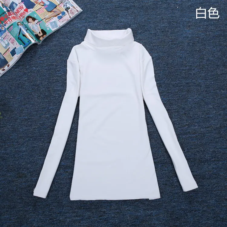 Women's Long Sleeve T-Shirt Pure Color Round Neck - Image 15
