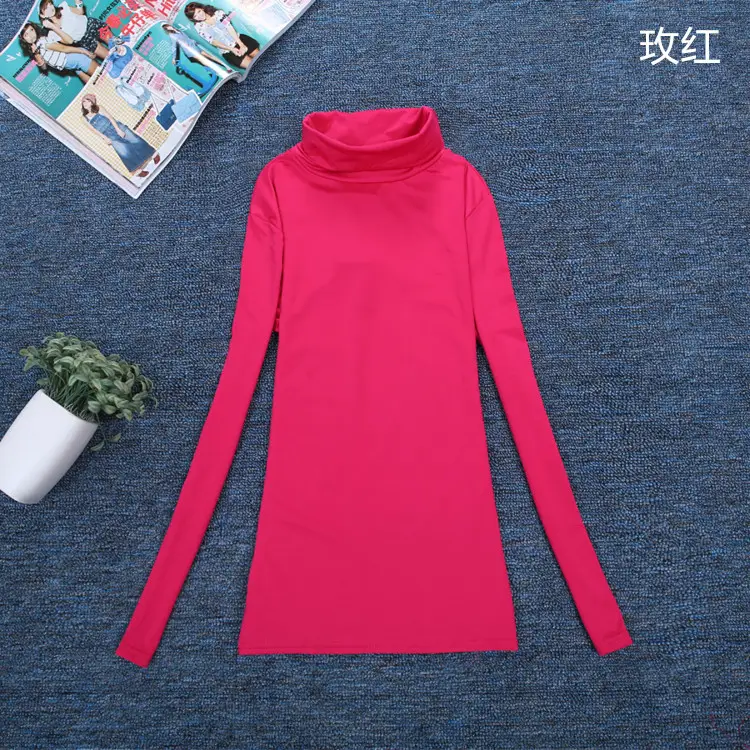 Women's Long Sleeve T-Shirt Pure Color Round Neck - Image 17