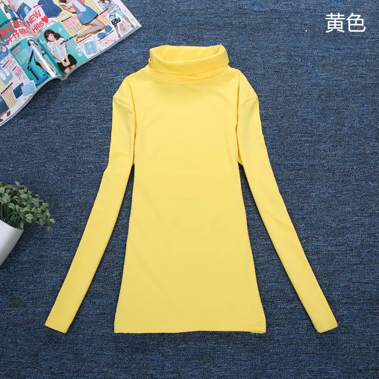 Women's Long Sleeve T-Shirt Pure Color Round Neck - Image 19