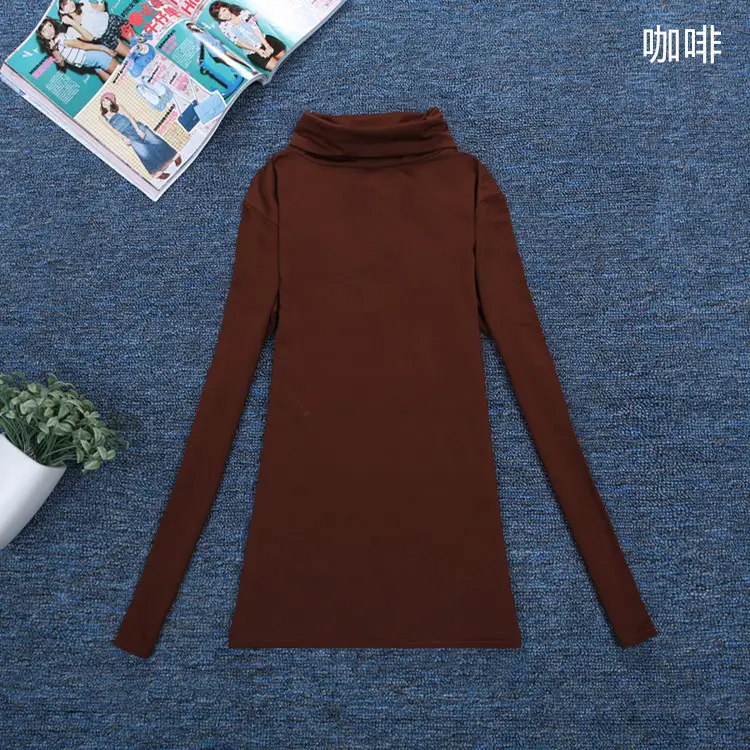 Women's Long Sleeve T-Shirt Pure Color Round Neck - Image 22