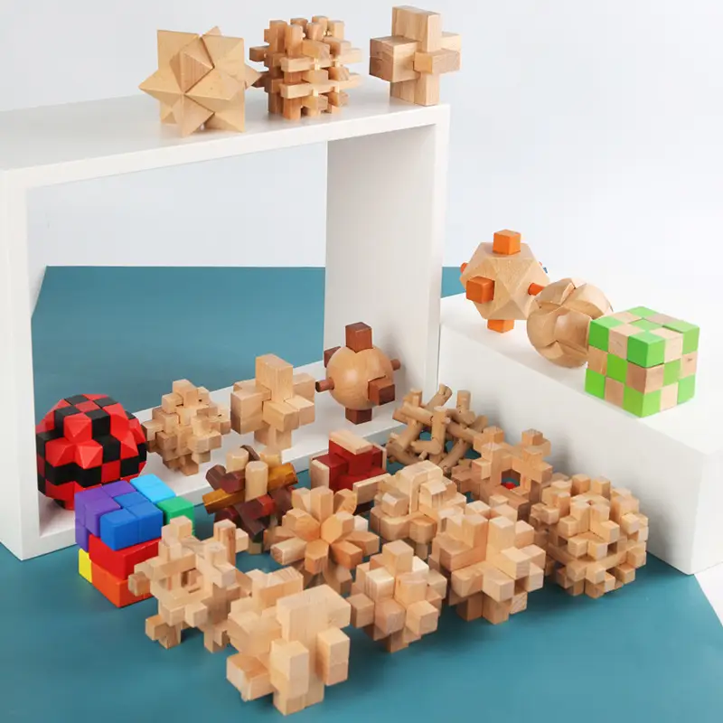 Kongming Lock Wooden Building Blocks Full Set - Image 52