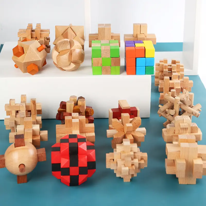 Kongming Lock Wooden Building Blocks Full Set - Image 53