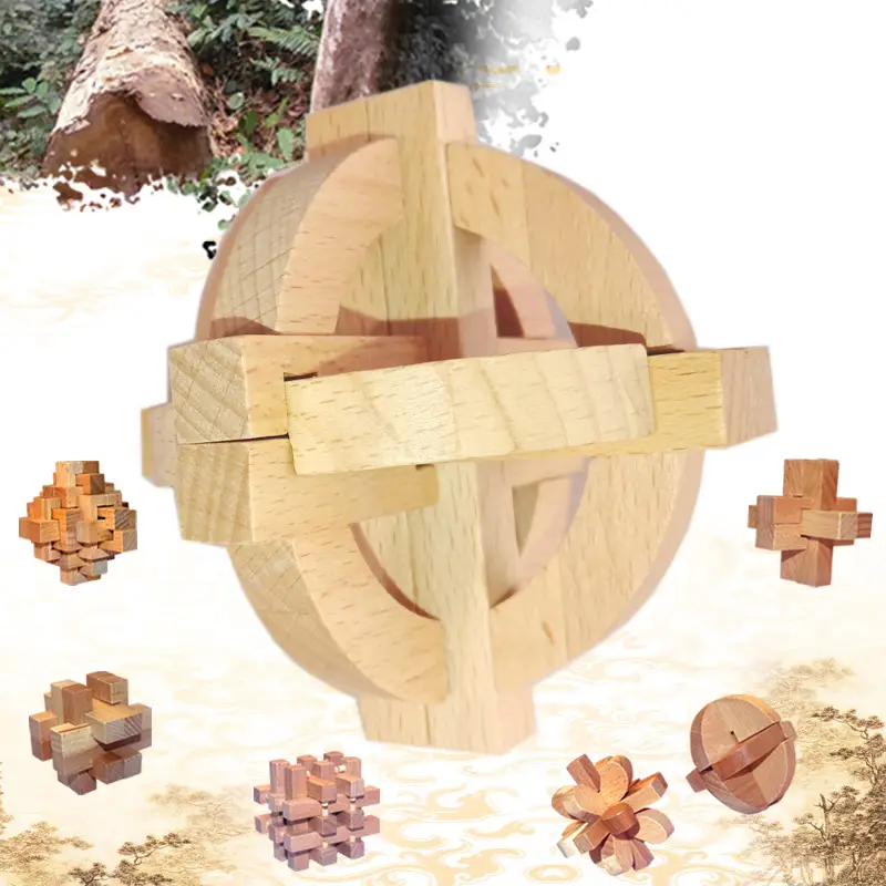 Kongming Lock Wooden Building Blocks Full Set - Image 34