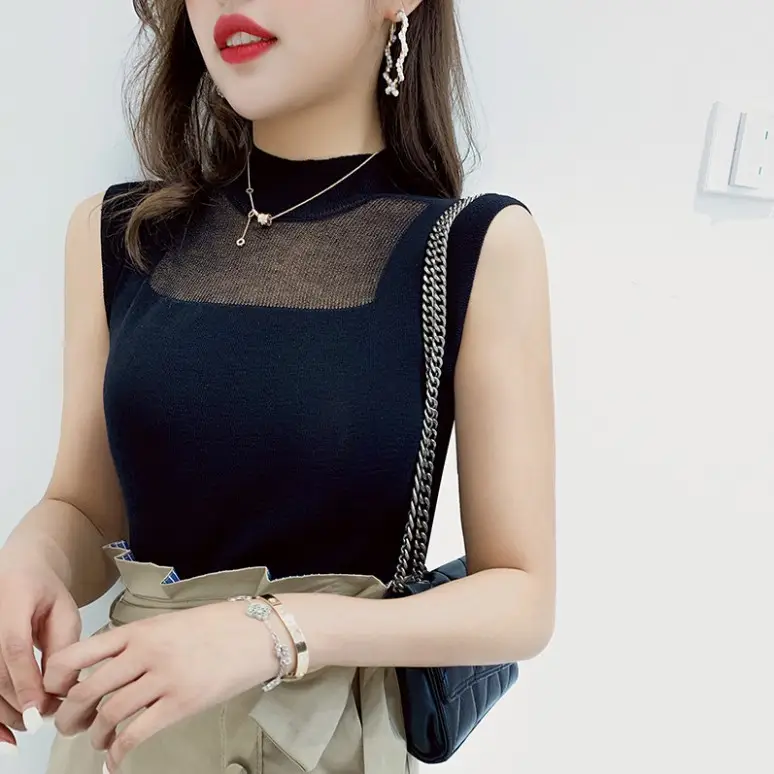 Women's Light Gray Sleeveless Summer Shirt - Image 12