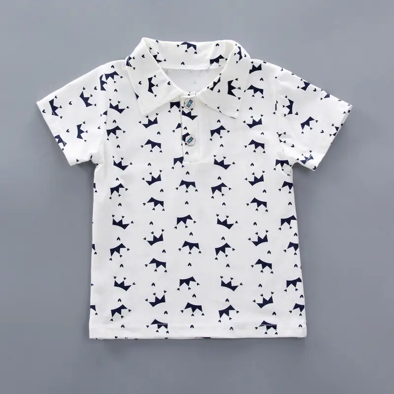 Baby Western Style T-Shirt Shorts Set White Blue