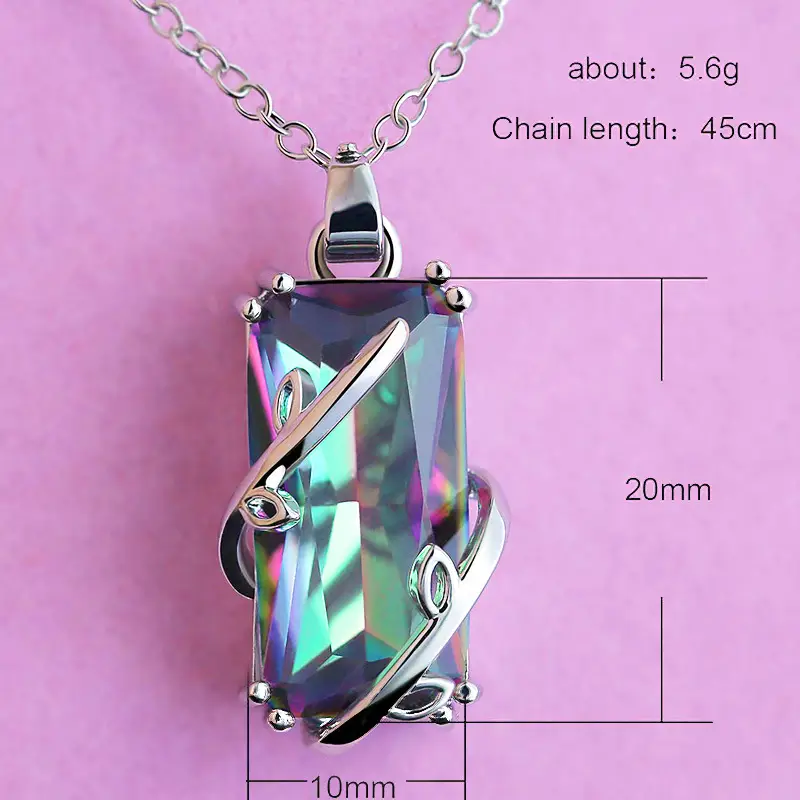 Anti-Zirconium Leaf Necklace for Women European American Topaz - Image 4