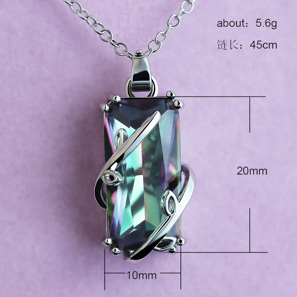 Anti-Zirconium Leaf Necklace for Women European American Topaz — feature 1