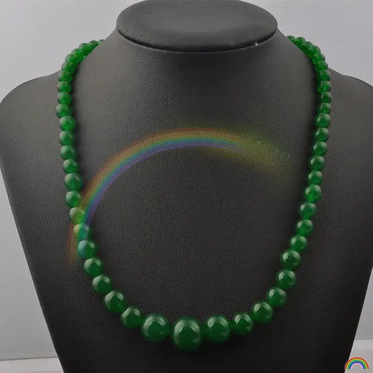 Green Jade Beaded Necklace for Women Gift - Image 4