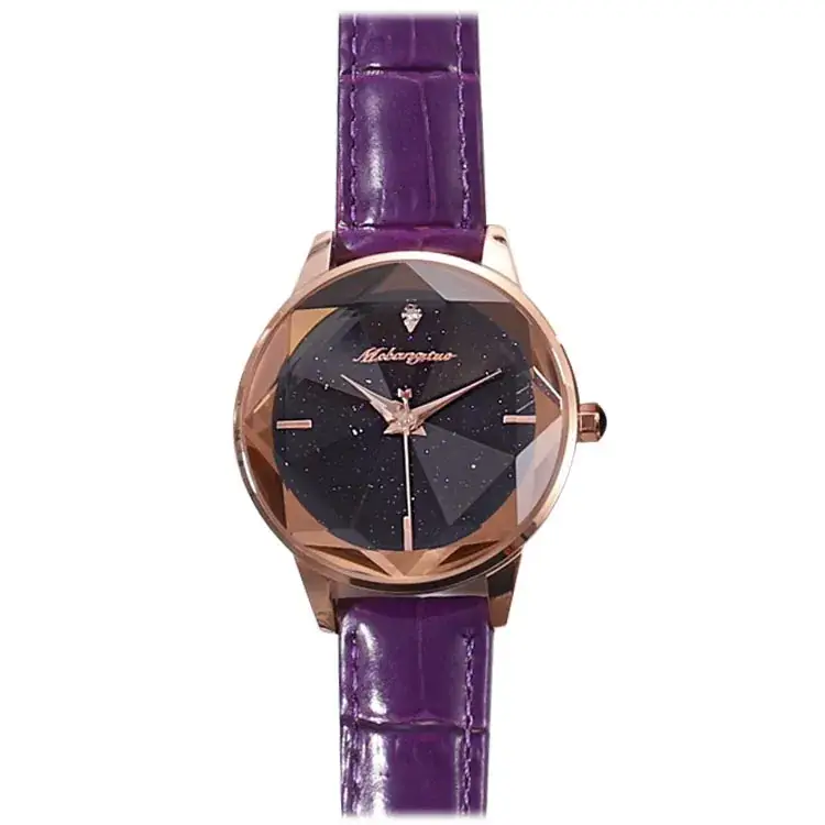 Women's Starry Sky Quartz Watch Genuine Leather Rose Gold - Image 12