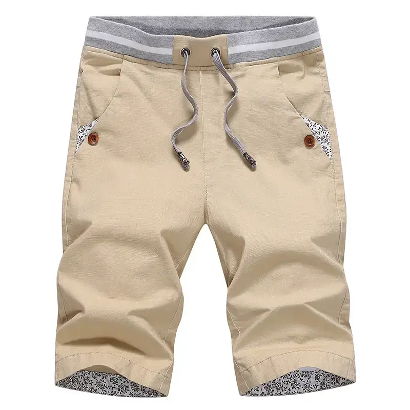 Men 2019 Summer Straight Cut Shorts Cream Gray - Image 6