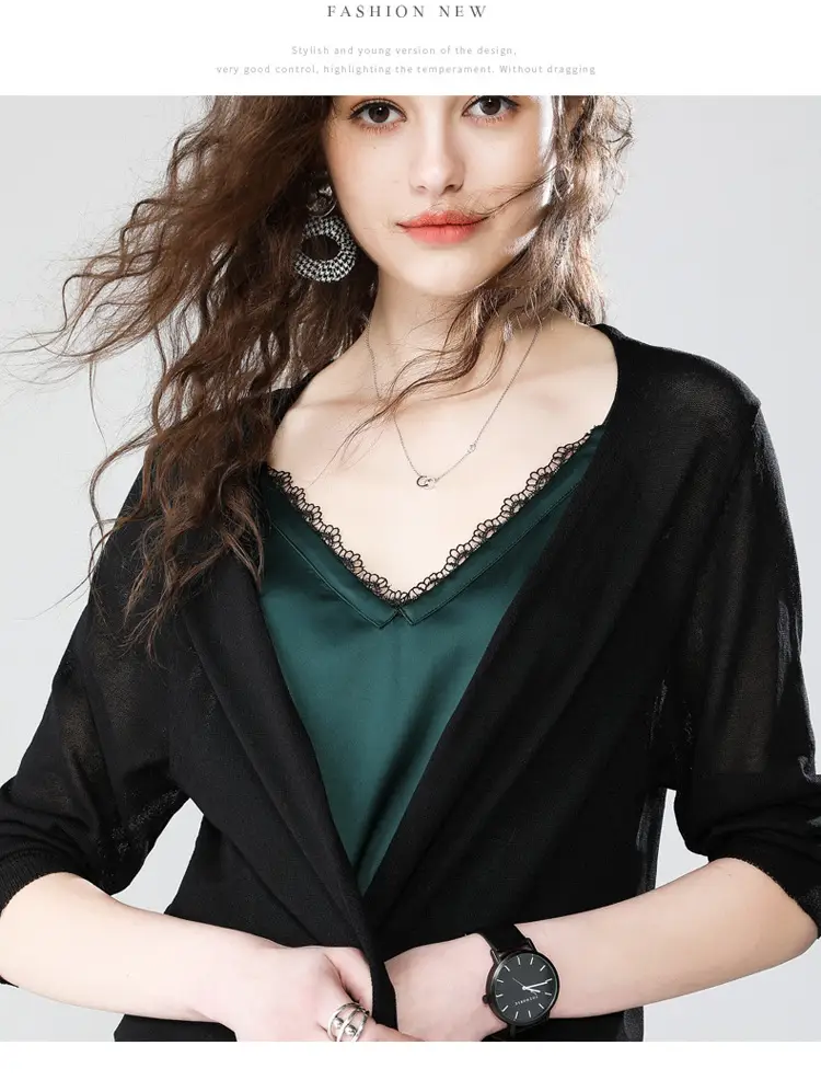 Women's Summer Shawl Thin Coat Ice Silk Knitted — feature 23
