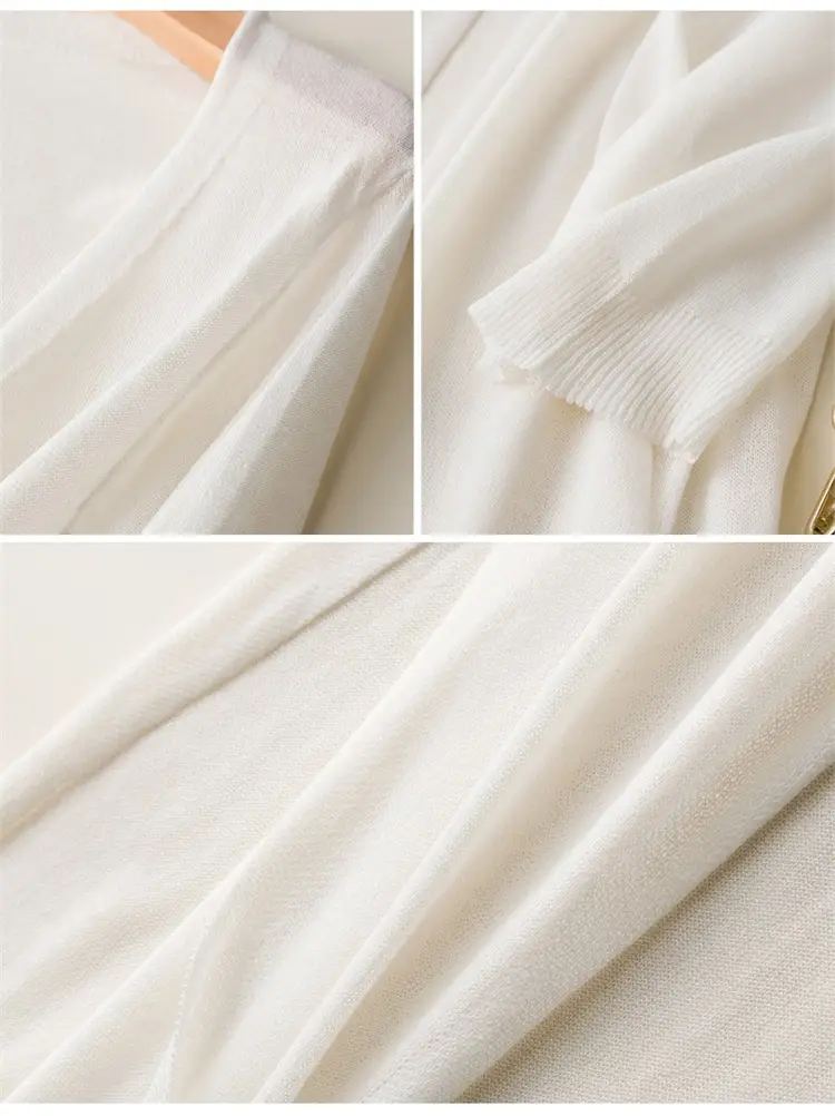 Women's Summer Shawl Thin Coat Ice Silk Knitted — feature 26