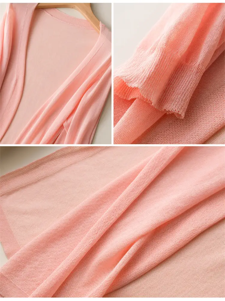 Women's Summer Shawl Thin Coat Ice Silk Knitted — feature 30