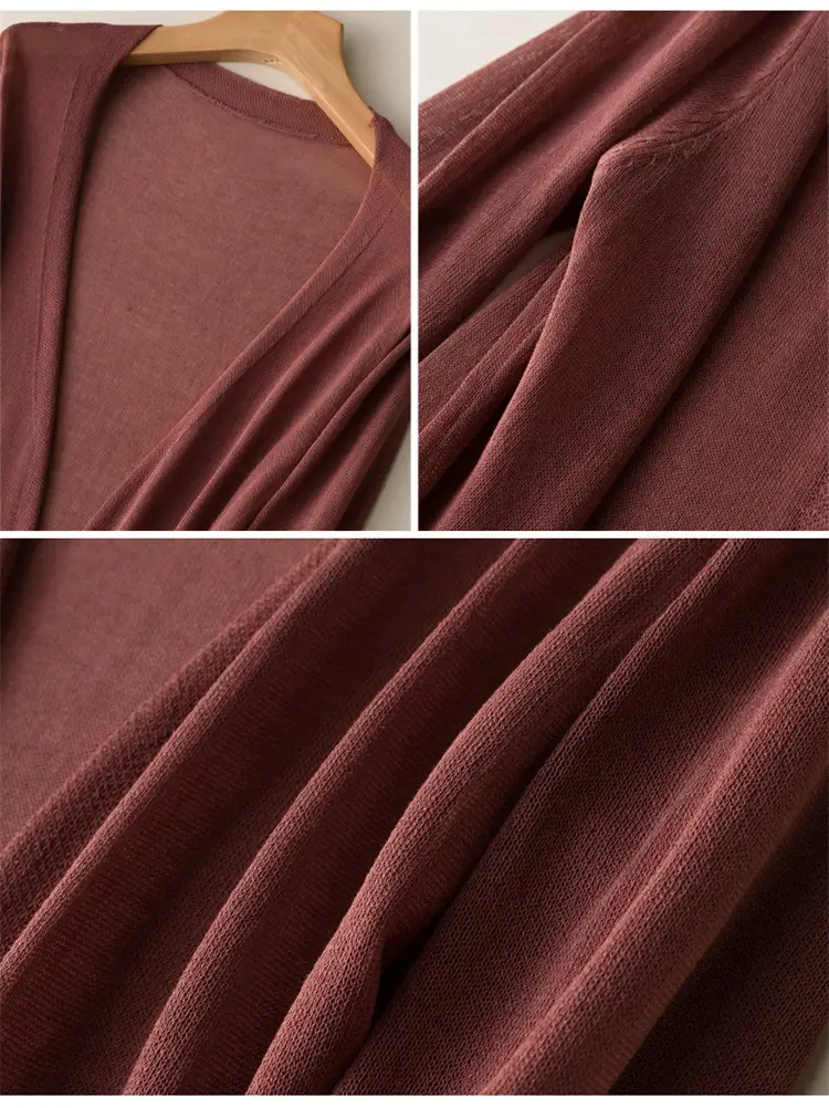 Women's Summer Shawl Thin Coat Ice Silk Knitted — feature 33