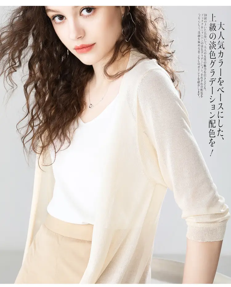 Women's Summer Shawl Thin Coat Ice Silk Knitted — feature 8