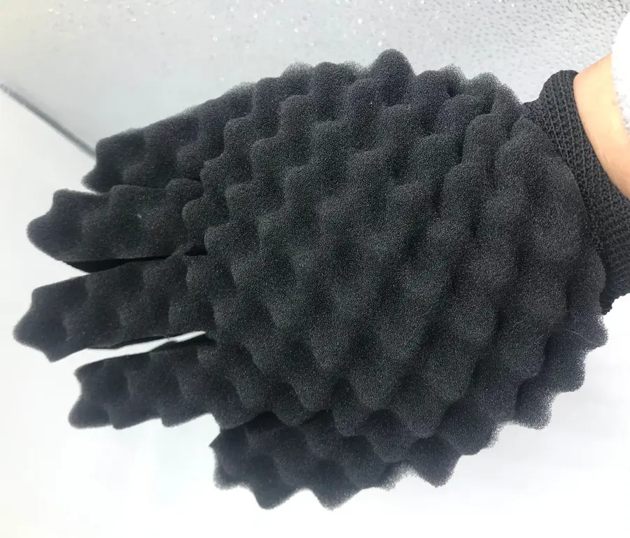 Black Curly Hair Sponge Gloves for Styling - Image 6