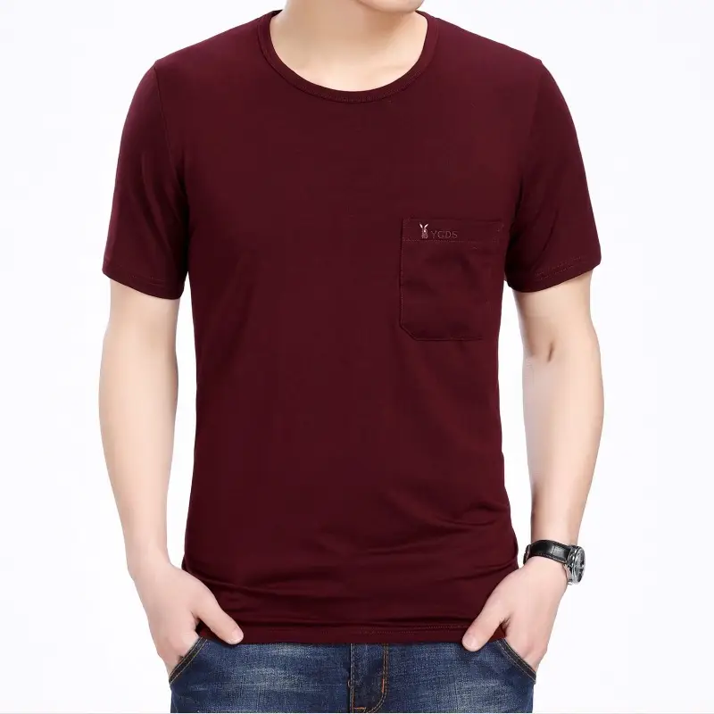 Men Navy T-Shirt with Pocket for Men - Image 4