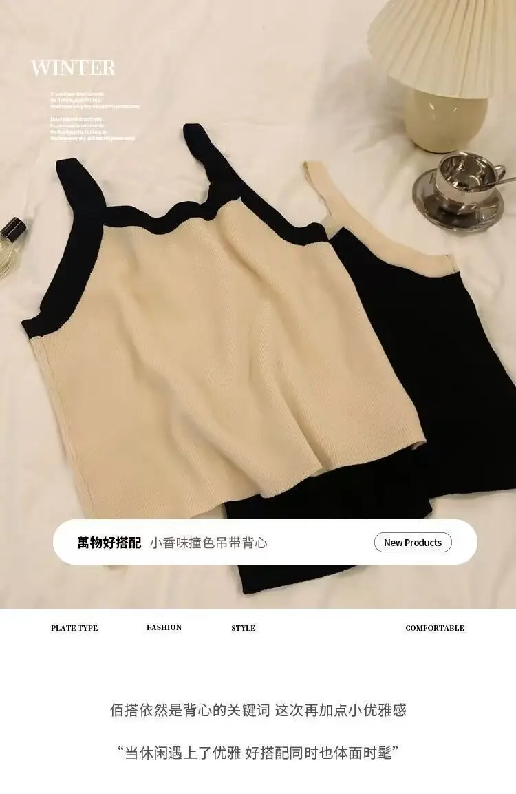 Women's Black Sleeveless Camisole Slimming Spring Summer — feature 3