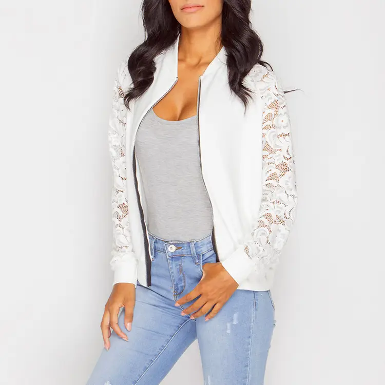 Black Lace Long Sleeve Jacket for Women Winter - Image 4