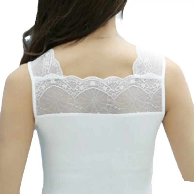 White Lace V-Neck Reversible Camisole Vest - Image 9