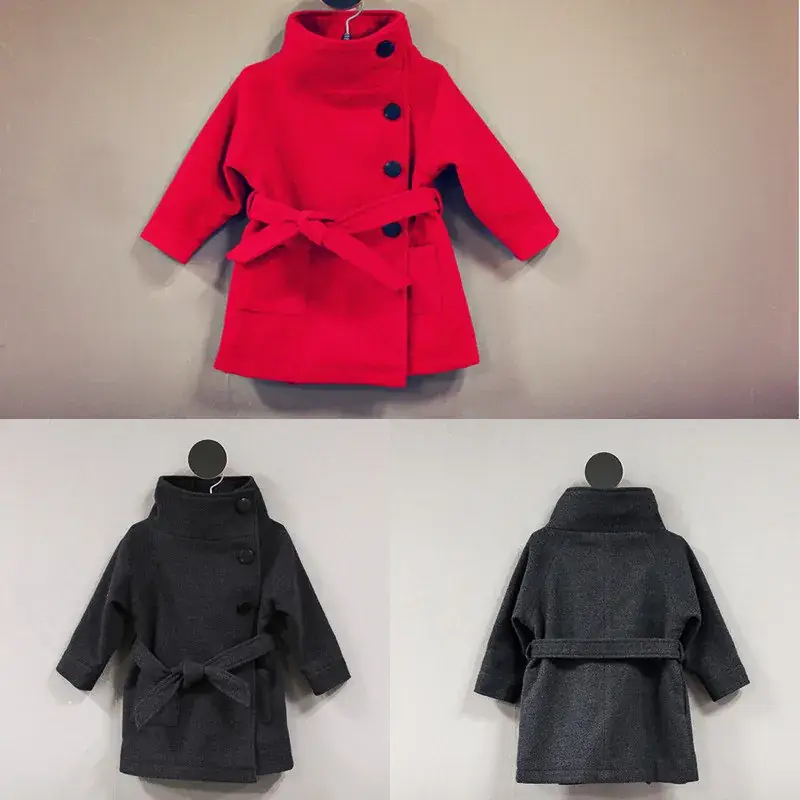 Girls Purple Belted Coat Winter Wear - Image 5