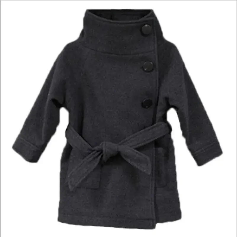 Girls Purple Belted Coat Winter Wear - Image 6