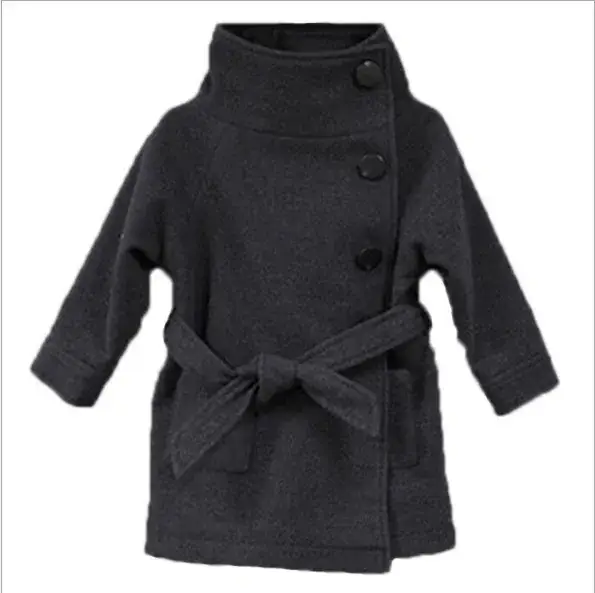 Girls Purple Belted Coat Winter Wear - Image 3