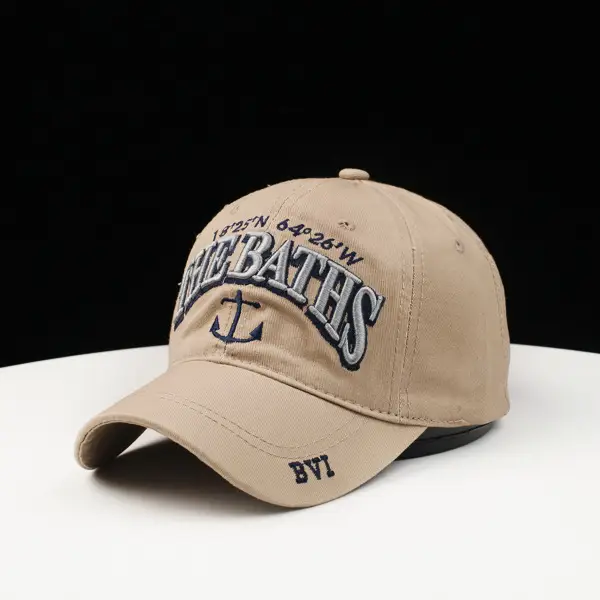 Men's Red The Baths Anchor Peaked Cap — feature 3