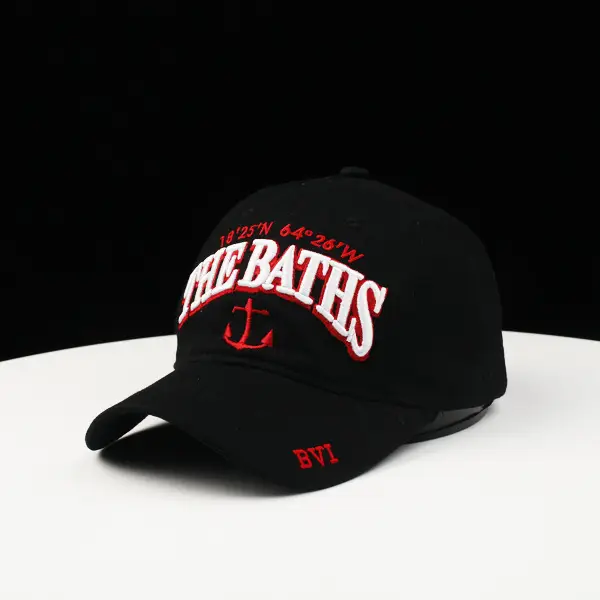 Men's Red The Baths Anchor Peaked Cap — feature 4