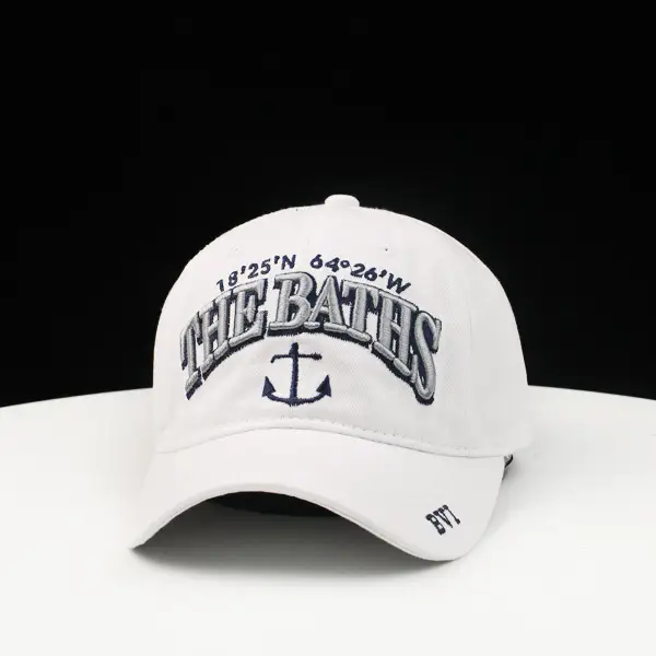 Men's Red The Baths Anchor Peaked Cap - Image 2