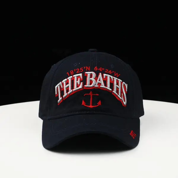 Men's Red The Baths Anchor Peaked Cap - Image 4