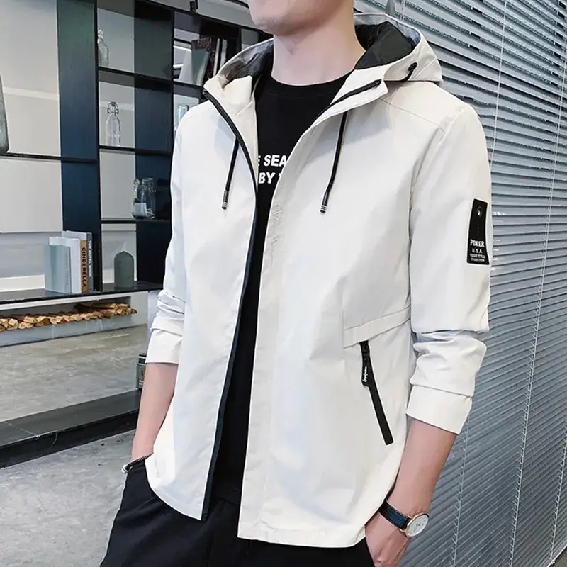 Men's Black Hooded Jacket Plus Size 2020 Autumn - Image 5