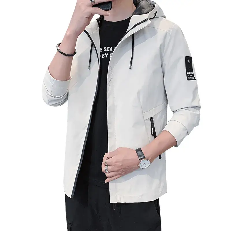 Men's Black Hooded Jacket Plus Size 2020 Autumn - Image 8