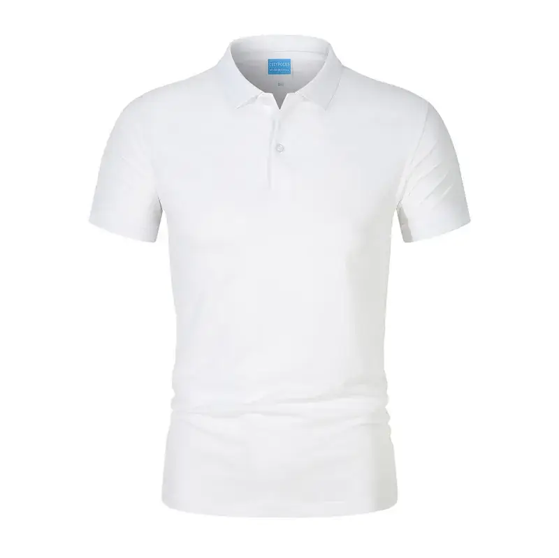 Men Yellow Polo Shirt Short Sleeve Lapel Tencel - Image 19