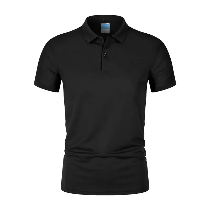 Men Yellow Polo Shirt Short Sleeve Lapel Tencel - Image 20