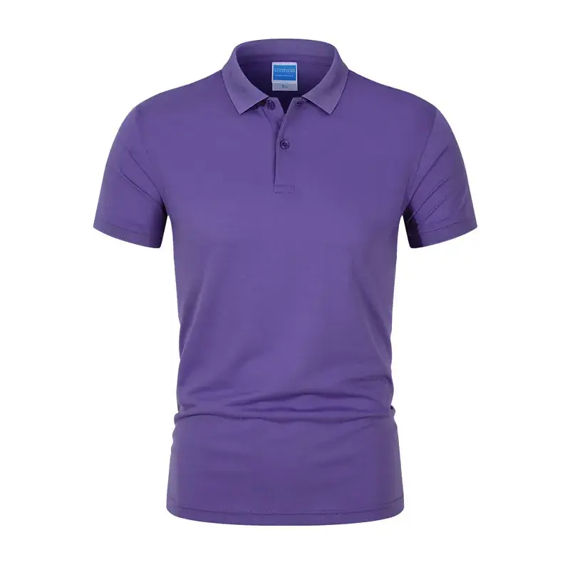 Men Yellow Polo Shirt Short Sleeve Lapel Tencel - Image 4