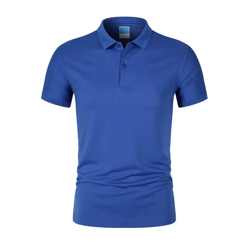 Men Yellow Polo Shirt Short Sleeve Lapel Tencel - Image 6
