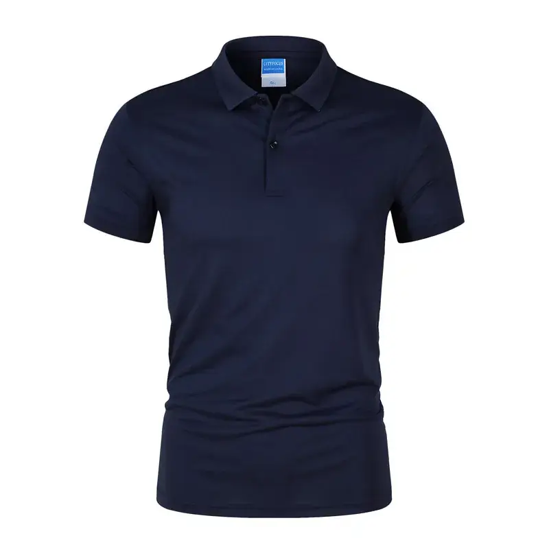 Men Yellow Polo Shirt Short Sleeve Lapel Tencel - Image 7