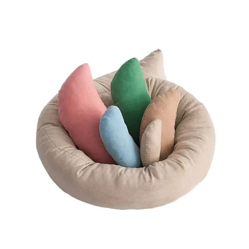 U-Shaped Baby Photo Pillow Beige Soft - Image 6