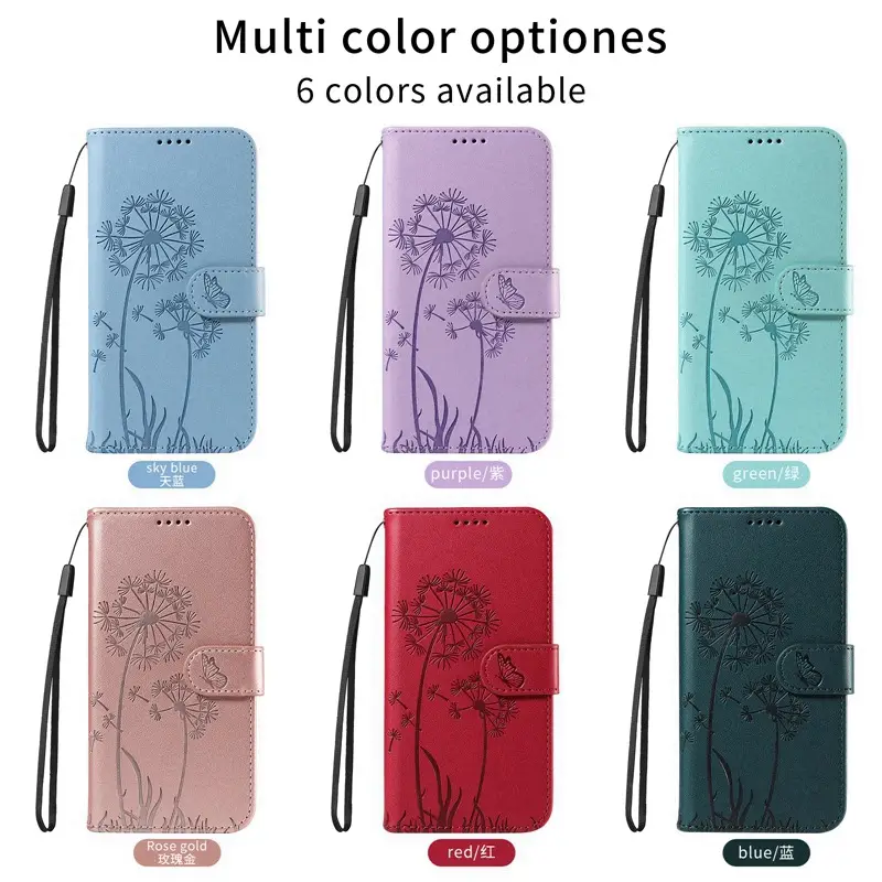 Apple iPhone 17 Mobile Phone Leather Case with Dandelion Embossing - Image 8