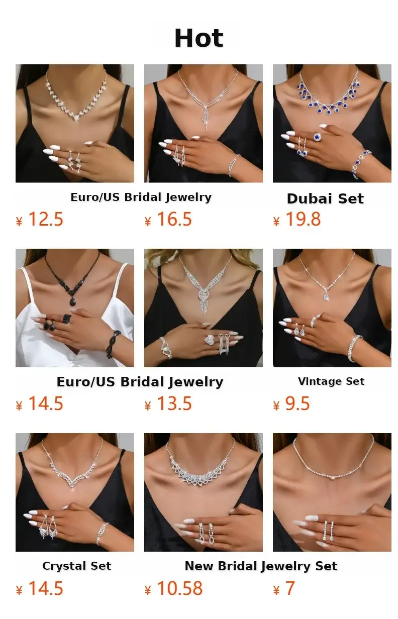 Blue Diamond Bridal Necklace & Earrings Set — feature 1
