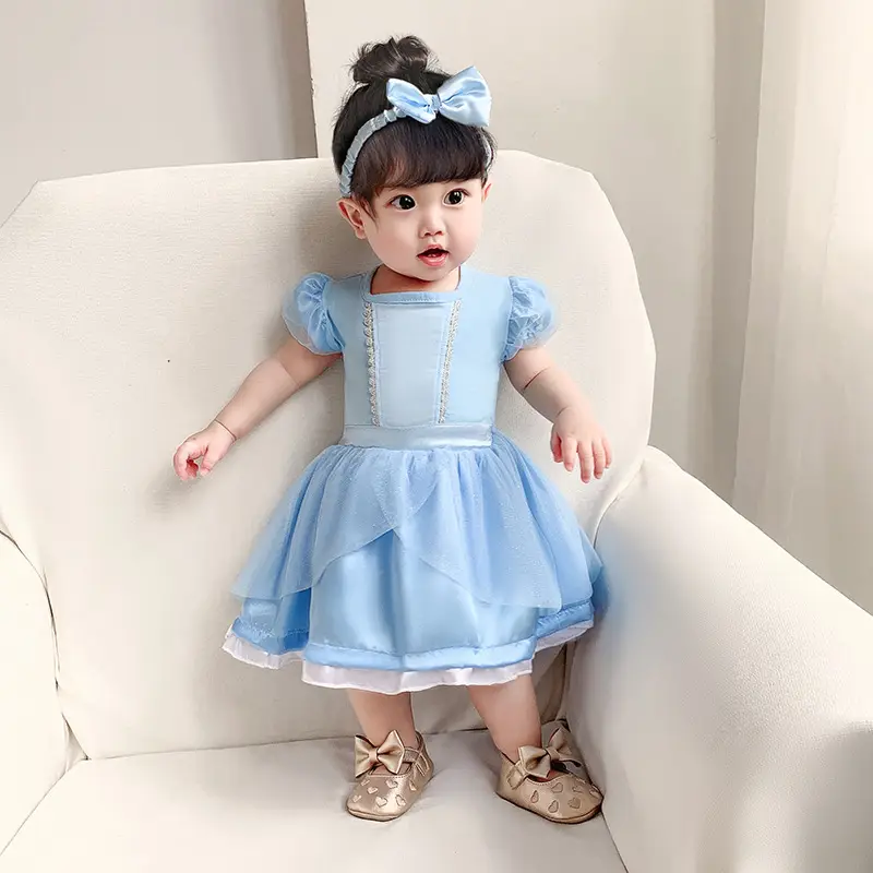 Mermaid Princess Baby Suit Purple Green Short Sleeve - Image 7