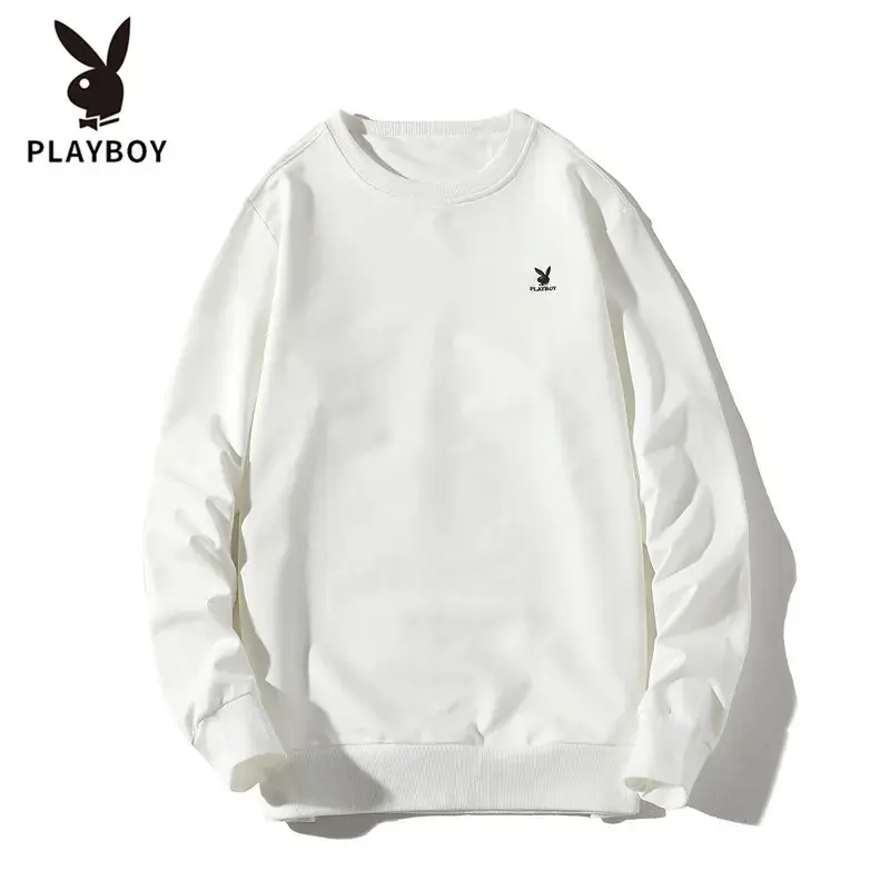 Daifa Trendy Men's White Slim Fit Crewneck Sweatshirt - Image 9