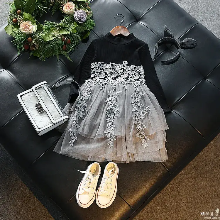 2024 Korean Style Knitted Sweater Dress for Girls - Image 3