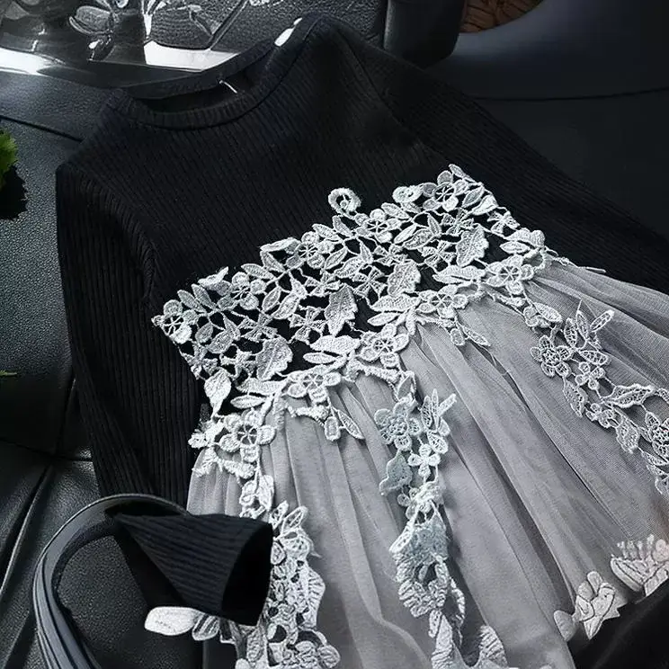 2024 Korean Style Knitted Sweater Dress for Girls - Image 5