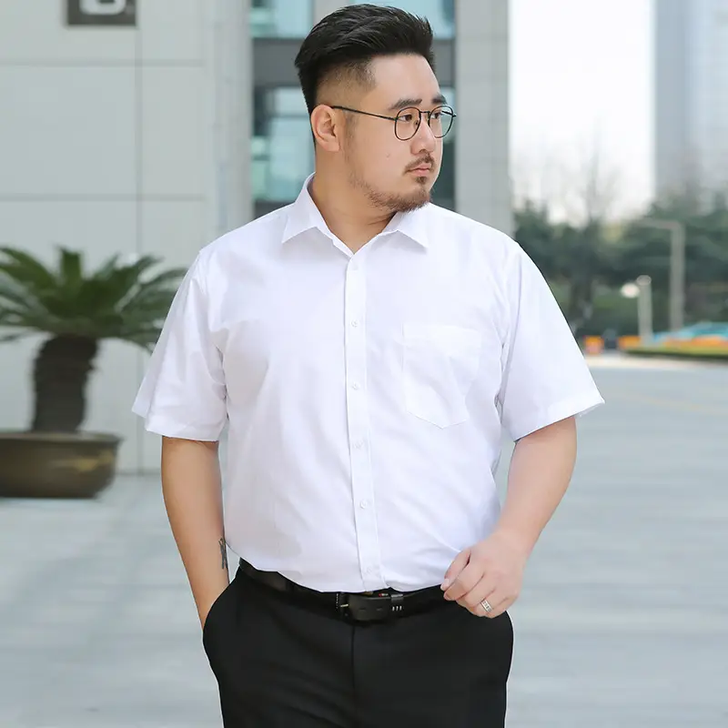 Men's Black Short Sleeve Button Shirt S-8XL Plus Size